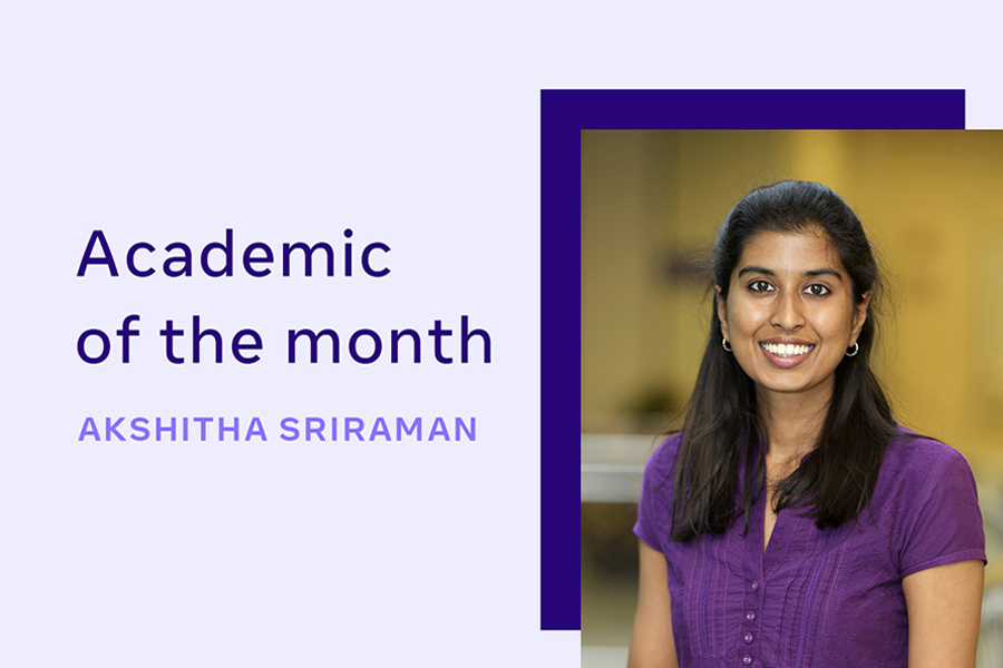 Headshot of Akshitha Sriraman on light purple background