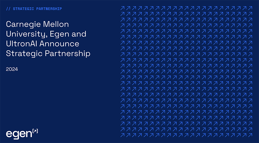 Blue background with lighter arrows announcing the partnership
