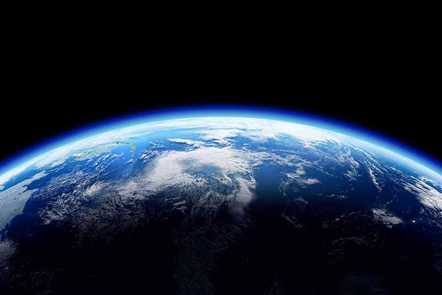 View of earth from space.