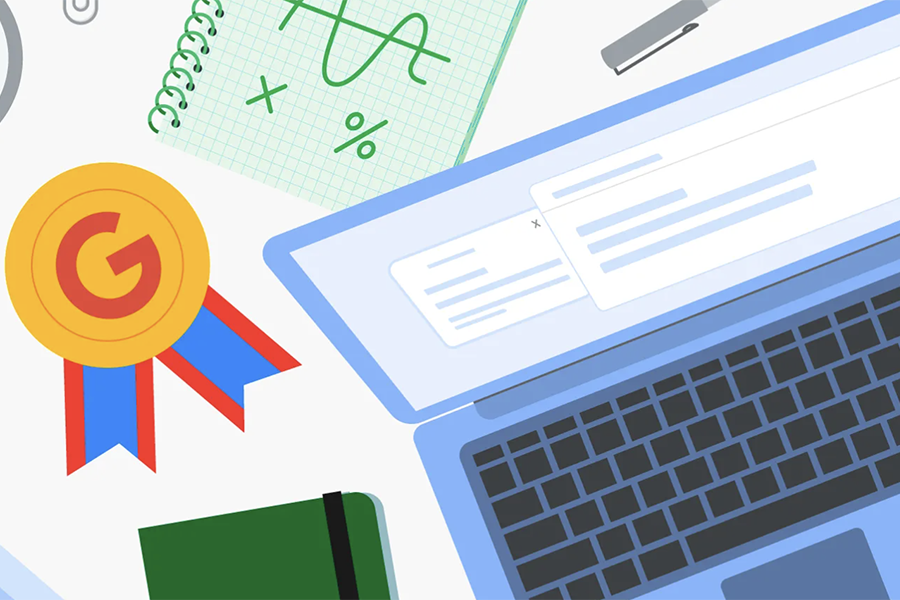 Google award image with computer