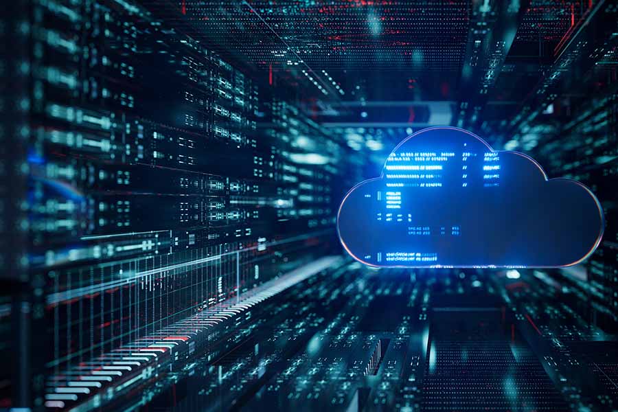 Digital cloud with numbers