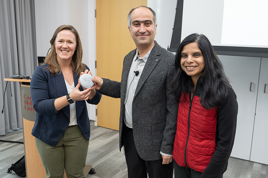 Maysam receiving Milestone Moment Award.