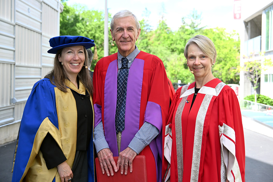 Lassonde Dean Jane Goodyer, Jose Moura and Interim President and Vice-Chancellor Lisa Philipps