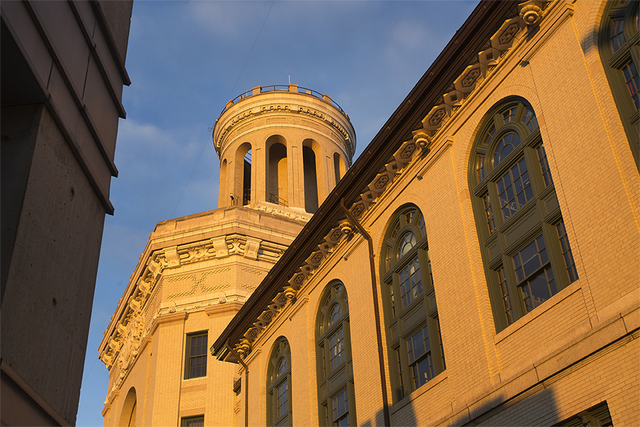 Hamerschlag Hall at sunset